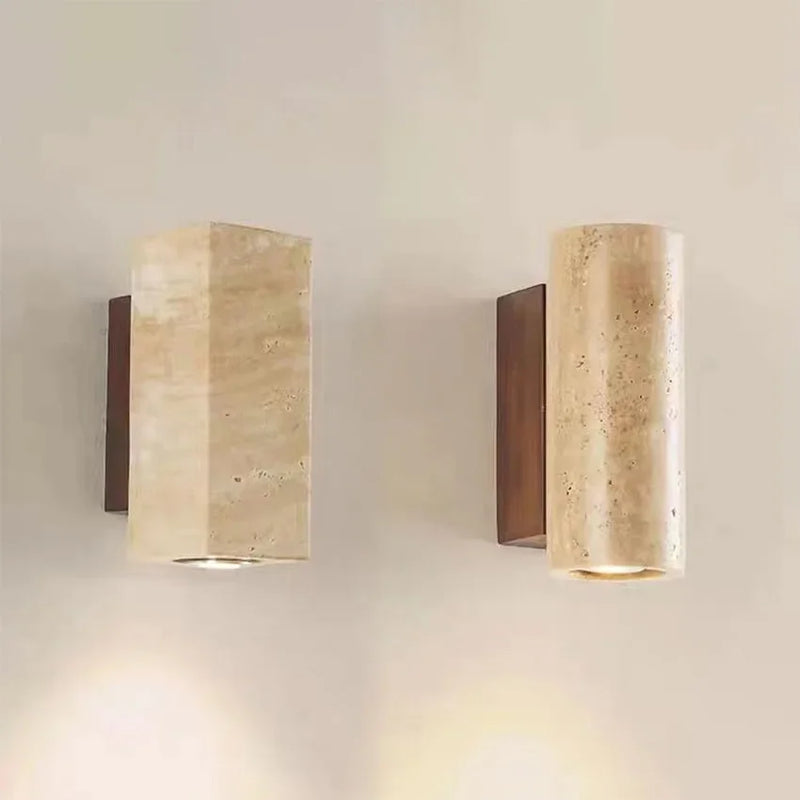 Axyaa Yellow Marble LED Wall Lamp for Bedroom and Living Room