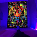 Axyaa Psychedelic Mandala Tapestry Wall Hanging for UV Home Decor