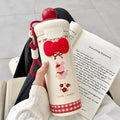 Axyaa Cute Cat Stainless Steel Thermal Water Bottle Straw 600ml