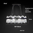 Axyaa Gold Black Crystal Chandelier Hanging Lamp for Elegant Indoor Lighting