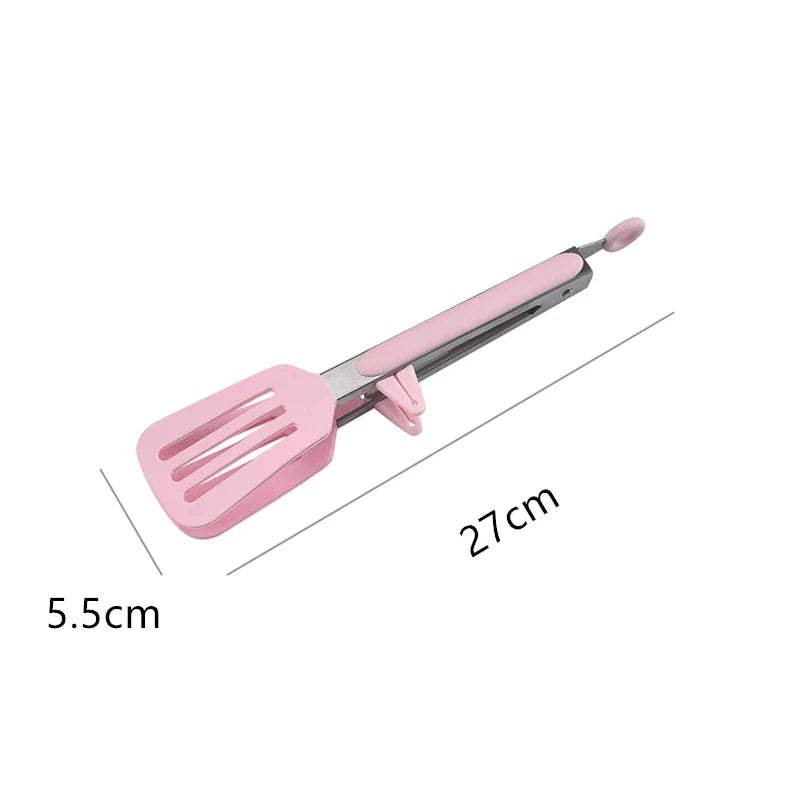 Axyaa Silicone BBQ Tongs - Kitchen Cooking Tool for Steak, Bread, Vegetables, Fruits