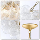 Axyaa Luxury Glass Chandelier Pendant Lamp with E14 Bulb