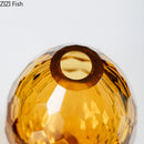 Axyaa Hexagonal Texture Glass Vase - Round Floral Vase for Desk Decoration and Flower Arrangement