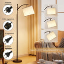 Axyaa LED Linen Lampshade Floor Lamp RGB Dimmable Vintage Vertical Loft Light