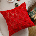 Axyaa Red|Green Plush Christmas Pillow Cover 45x45cm for Living Room Sofa