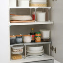 Axyaa Expandable Kitchen Counter Shelf Organizer Rack Stackable Pantry Bathroom Storage