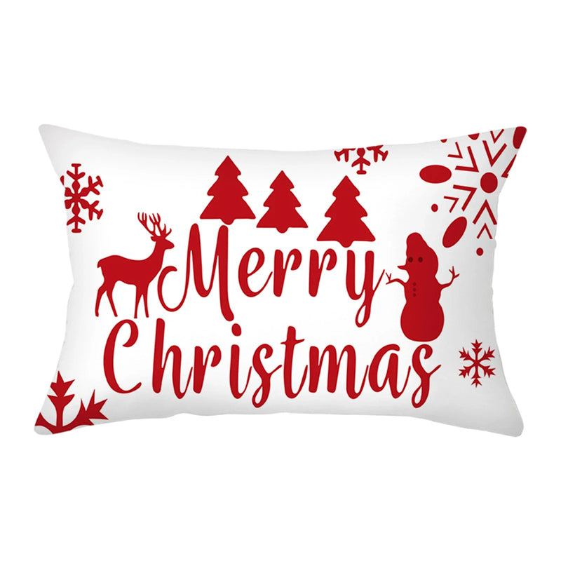 Axyaa Christmas Printed Deer & Santas Pillow Case 30x50cm