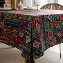 Axya Geometric Bohemian Colored Jacquard Tablecloth - Double-sided American Design