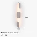 Axyaa Art Deco LED Wall Lamp Natural Stone White Acrylic Remote Control Dimmable