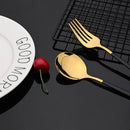 Axyaa Black Gold Stainless Steel Chopsticks Spoon Set