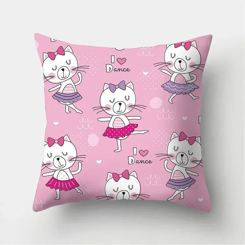 Black Cat Pattern Pillowcase for Sofa Decor Axyaa Brand