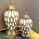 Axyaa Ceramic Light Luxury Electroplated European Style Flower Vase Crafts Storage Tanks