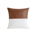 Axyaa PU Leather Patch Cushion Cover Simple Modern Home Decor Smooth Sofa Bed Pillow Cover