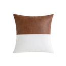 Axyaa PU Leather Patch Cushion Cover Simple Modern Home Decor Smooth Sofa Bed Pillow Cover