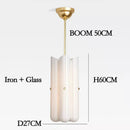 Axyaa White Glass Pendant Lamp Cream Series Iron Brass Gold Black Copper Silver