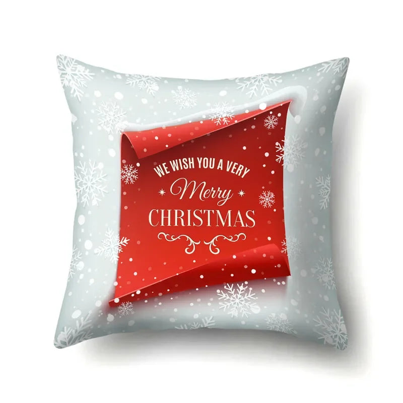 Axyaa Christmas Santa Claus Print Pillow Cover 45X45CM