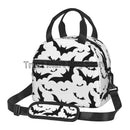 Axyaa Halloween Bats Insulated Lunch Bag with Adjustable Strap