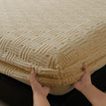 Luxurious Axyaa Fleece Jacquard Geometric Bed Sheet for Single/Double Mattress
