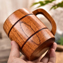 Axyaa Handmade Wooden Beer Mug 320ml - Natural Wood Cup for Drinks
