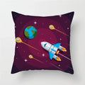 Cartoon Spacecraft Astronaut Rocket Pillowcase for Home Decor - Axyaa