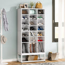Axyaa 8-Tier Wooden Shoe Cabinet & Display Shelf in White Wood Cube Shelf