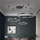 Axyaa Circular Copper Pendant Light | Modern Minimalist Living Room Dining Hall Fixture