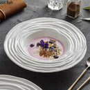 Axyaa Water Ripple Ceramic Soup Plate, Dessert Plate, Pasta Dish - Restaurant Tableware