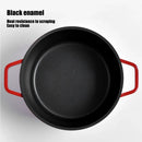 Axyaa Enamel Cast Iron Soup Pot with Lid - 9.5 Inch Stew Pan for Gas and Induction Cookers