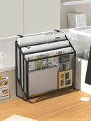 Axyaa Desktop File Organizer, Metal Book Stand, Multi-Layer Rack for Office and Home
