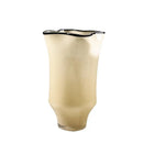 Axyaa Black Pleated Glass Vase for Elegant Flower Arrangement