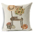 Axyaa Pumpkin Linen Pillow Cover Farmhouse Decor Sofa Car Cushion Case