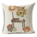 Axyaa Pumpkin Linen Pillow Cover Farmhouse Decor Sofa Car Cushion Case