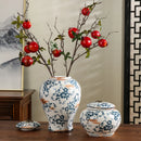 Axyaa Blue & White Porcelain Antique Vase - New Chinese Style Large Flower Arrangement