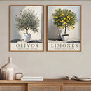 Elegant Olive Tree & Lemon Canvas Poster for Dormitory Home Decor by Axyaa.