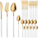 Axyaa 24-Piece Stainless Steel Cutlery Set Christmas Dinnerware Silverware Set