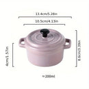 Axyaa Ceramic Mini Double Ear Bowl Set for 6.5oz Yogurt & Steamed Egg
