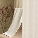 Axyaa Off-white Cotton Linen Curtains: Japanese Style Semi-blackout for Bedroom and Living Room