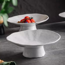 Axyaa High Footed Dessert Plate - Ceramic Molecular Cuisine Kitchen Tableware