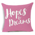Axyaa Letter Print Pillow Case 45x45 cm Linen Cushion Cover for Home Decor