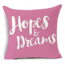 Axyaa Letter Print Pillow Case 45x45 cm Linen Cushion Cover for Home Decor