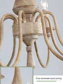 Axyaa French Vintage Wooden Chandelier for Living Room, Dining Room, Bedroom