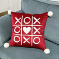Axyaa Red & White Velvet Embroidered Couple Cushion Cover Set