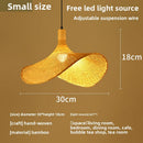 Axyaa Bamboo Pendant Light - Elegant Rattan Hat Lamp for Tea Room and Staircase