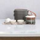 Axyaa Portable KungFu Tea Set: Pot, 3 Cups, Filter; Outdoor, Travel, Business, Camping