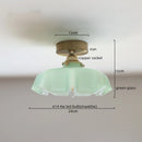 Axyaa Yellow Glass LED Pendant Light: Modern Nordic Hanging Lamp for Home Decor