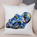 Axyaa Cartoon Sport Motorcycle Cushion Cover - Super Soft Plush Pillow Case