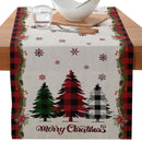 Axyaa Christmas Table Runner with Gnome Elk Tree Snowflake Print