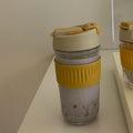 Axyaa Glass Water Bottle with Lid & Straw - Portable & Anti-scalding Cup