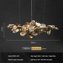 Axyaa Copper Branch Chandelier with Crystal Leaves for Luxury Home Decor
