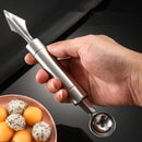 Axyaa Double Head Melon Scoop Stainless Steel Fruit Carving Knife Watermelon Baller